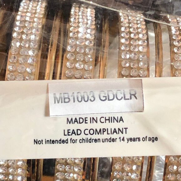 Gold Crystal Rhinestone Statement Bracelet Arm Cuff COSPLAY Nightclub 4.5" Long - Picture 8 of 9